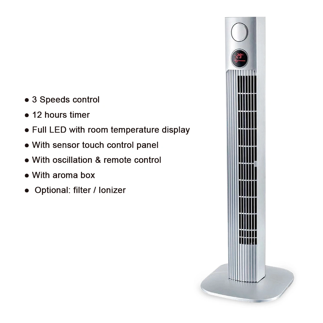 12 Hours Timer 38&quot; Bladeless Tower Stand Fan Cooling Fan